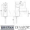 Bristan Flute Basin Mixer Clicker Waste Dimensions